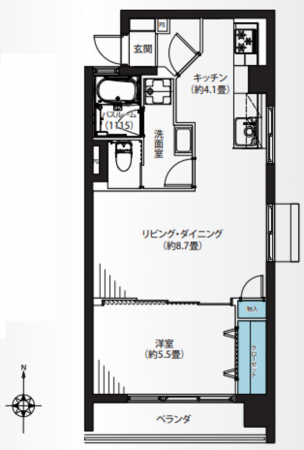 渋谷区恵比寿南、マンションの間取り画像です