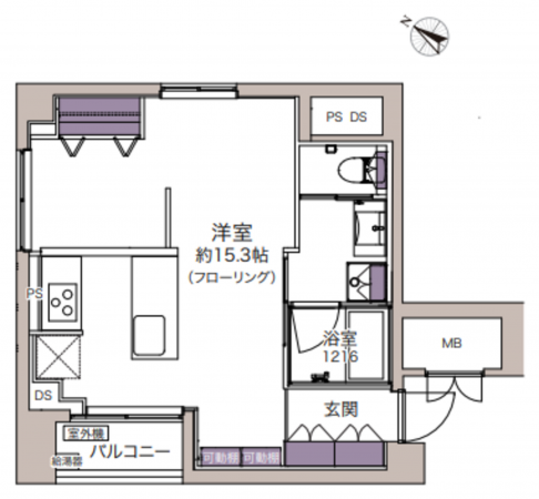 渋谷区松濤、マンションの間取り画像です