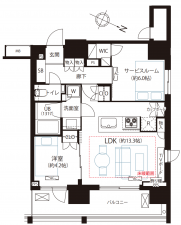 渋谷区神泉町、マンションの間取り画像です