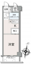 渋谷区円山町、マンションの間取り画像です