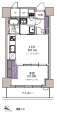 目黒区目黒、マンションの間取り画像です