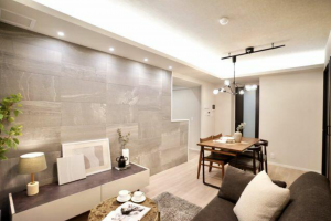 目黒区中央町、マンションの居間画像です