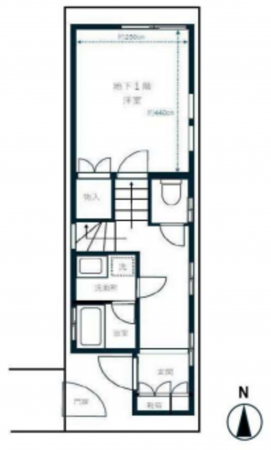渋谷区広尾、中古一戸建ての間取り画像です