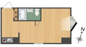 渋谷区円山町、マンションの間取り画像です