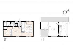渋谷区東、マンションの間取り画像です