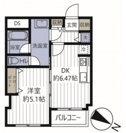 渋谷区神宮前、マンションの間取り画像です
