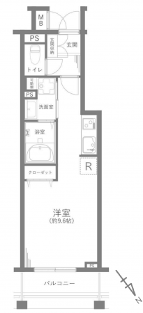 渋谷区恵比寿西、マンションの間取り画像です