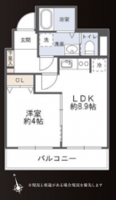渋谷区代々木、マンションの間取り画像です