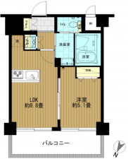 渋谷区神宮前、マンションの間取り画像です