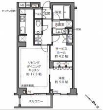 渋谷区南平台町、マンションの間取り画像です