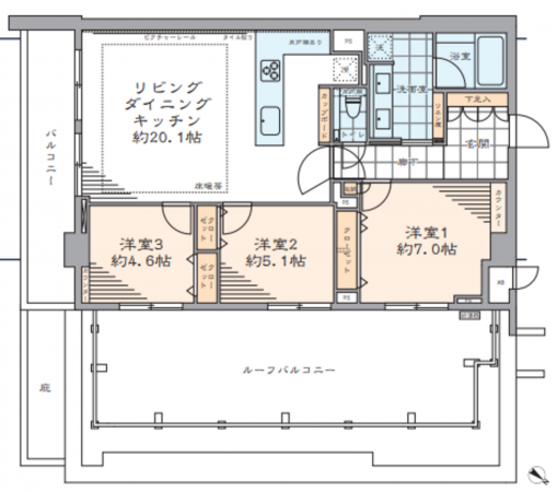 渋谷区代々木、マンションの間取り画像です