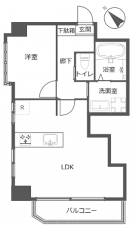 目黒区青葉台、マンションの間取り画像です