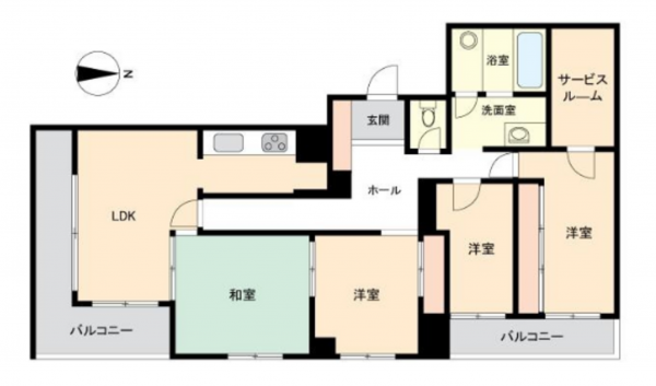 渋谷区神南、マンションの間取り画像です