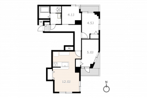 目黒区駒場、マンションの間取り画像です