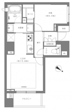 目黒区青葉台、マンションの間取り画像です