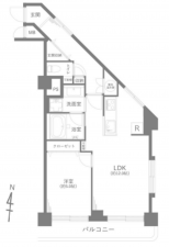 渋谷区代官山町、マンションの間取り画像です