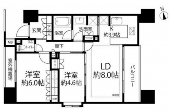 渋谷区代々木、マンションの間取り画像です