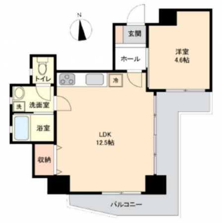 渋谷区恵比寿南、マンションの間取り画像です