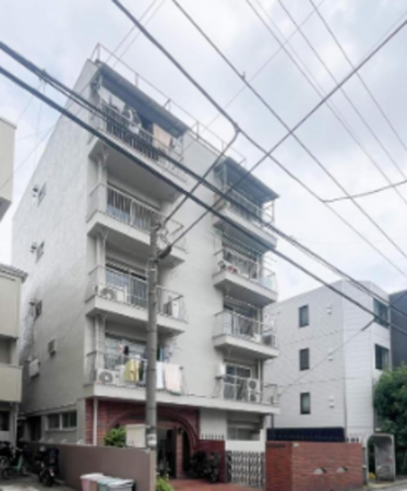目黒区上目黒、マンションの外観画像です