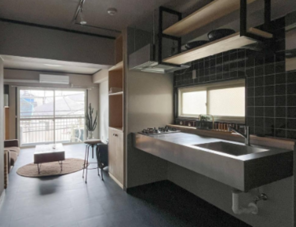 目黒区上目黒、マンションのキッチン画像です