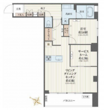渋谷区富ヶ谷、マンションの間取り画像です