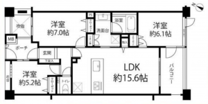 目黒区中町、マンションの間取り画像です