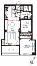 目黒区青葉台、マンションの間取り画像です
