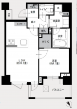 目黒区上目黒、マンションの間取り画像です