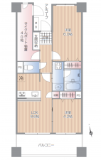 渋谷区恵比寿、マンションの間取り画像です