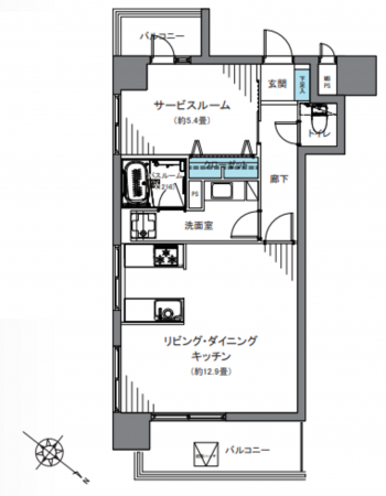 目黒区下目黒、マンションの間取り画像です
