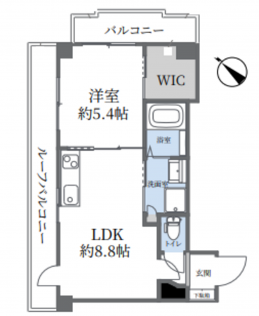 渋谷区円山町、マンションの間取り画像です