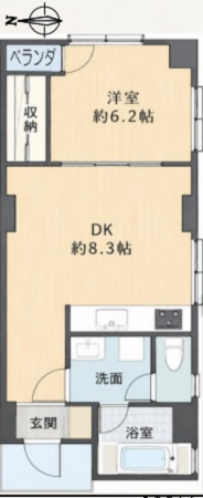 渋谷区渋谷、マンションの間取り画像です