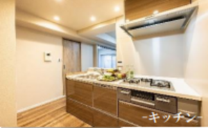 目黒区目黒、マンションのキッチン画像です