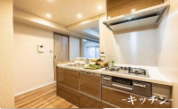 目黒区目黒、マンションのキッチン画像です