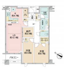 渋谷区上原、マンションの間取り画像です