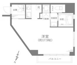 渋谷区桜丘町、マンションの間取り画像です