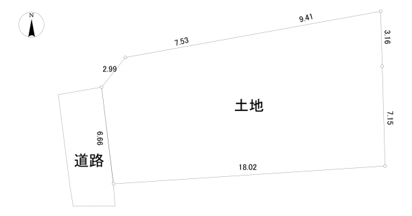 相模原市南区当麻、土地の間取り画像です