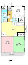 相模原市南区麻溝台、マンションの間取り画像です