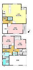 相模原市南区大野台、新築一戸建ての間取り画像です