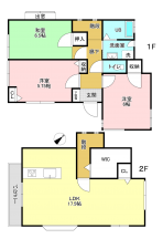 相模原市南区磯部、中古一戸建ての間取り画像です