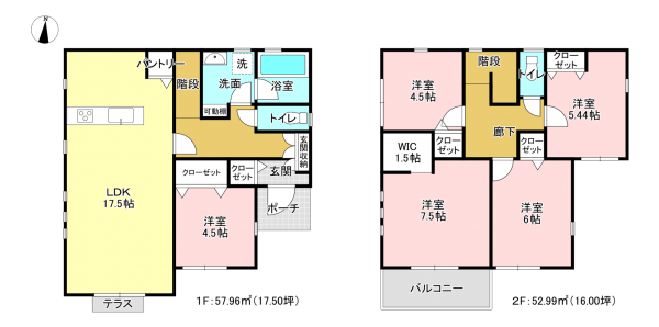 相模原市南区麻溝台、新築一戸建ての間取り画像です