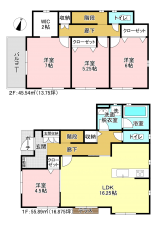 相模原市南区御園、新築一戸建ての間取り画像です