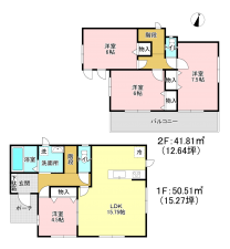 相模原市南区下溝、新築一戸建ての間取り画像です