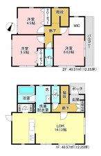 相模原市南区双葉、新築一戸建ての間取り画像です