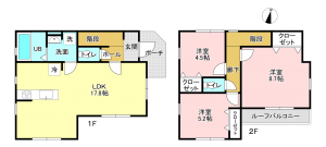 相模原市南区麻溝台、新築一戸建ての間取り画像です