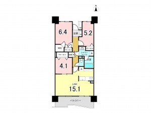 相模原市南区上鶴間、マンションの間取り画像です