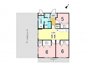 相模原市南区麻溝台、マンションの間取り画像です