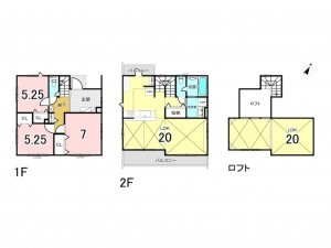 相模原市南区若松、新築一戸建ての間取り画像です