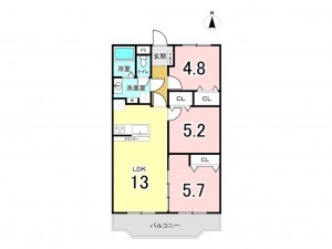 相模原市南区上鶴間、マンションの間取り画像です