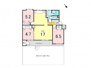 相模原市南区鵜野森、マンションの間取り画像です